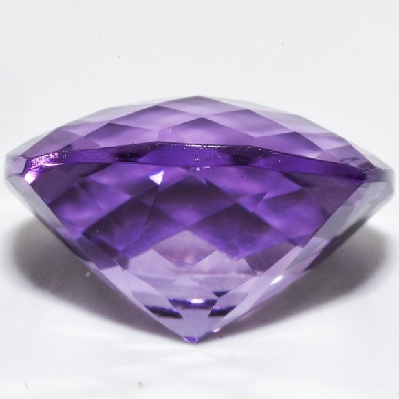 $800 9.51CT Loose Natural Amethyst Gem, Checkerboard Cushion Cut 14.09x14.06MM - Picture 4 of 7